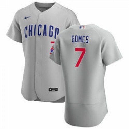 Youth Chicago Cubs #7 Yan Gomes Grey Flex Base Stitched Jersey