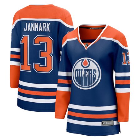 Women's Edmonton Oilers #13 Mattias Janmark Royal Home Player Jersey