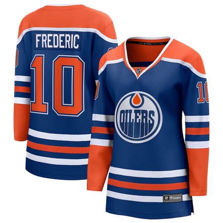 Women's Edmonton Oilers #10 Trent Frederic Royal Home Jersey