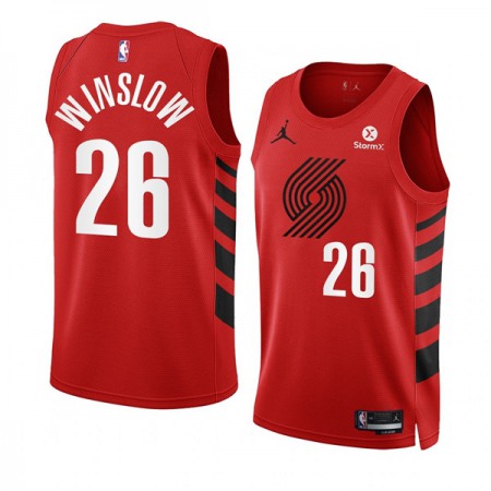 Men's Portland Trail Blazers #26 Justise Winslow 2022/23 Red Statement Edition Swingman Stitched Basketball Jersey Men's Portland Trail Blazers #26 Justise Winslow 2022/23 Red Statement Edition Swingman Stitched Basketball Jersey
