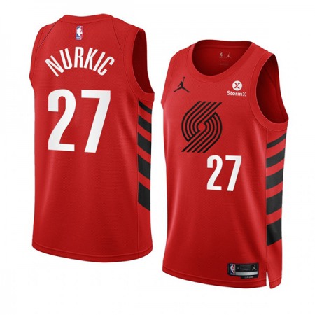 Men's Portland Trail Blazers #27 Jusuf Nurkic 2022/23 Red Statement Edition Swingman Stitched Basketball Jersey Men's Portland Trail Blazers #27 Jusuf Nurkic 2022/23 Red Statement Edition Swingman Stitched Basketball Jersey