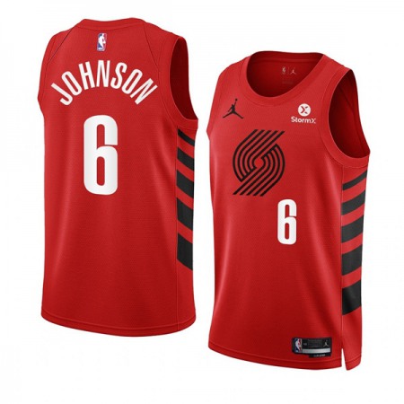 Men's Portland Trail Blazers #6 Keon Johnson 2022/23 Red Statement Edition Swingman Stitched Basketball Jersey Men's Portland Trail Blazers #6 Keon Johnson 2022/23 Red Statement Edition Swingman Stitched Basketball Jersey