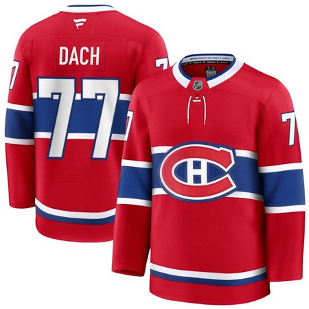 Men's Montreal Canadiens #77 Kirby Dach Red Home Premium Jersey