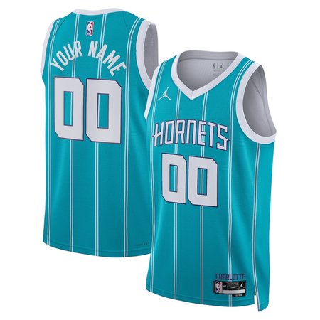 Men's Charlotte Hornets Teal Swingman Custom Icon Edition Jersey