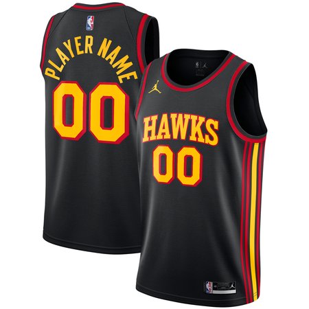 Men's Atlanta Hawks Jordan Brand Black Swingman Statement Edition Custom Jersey