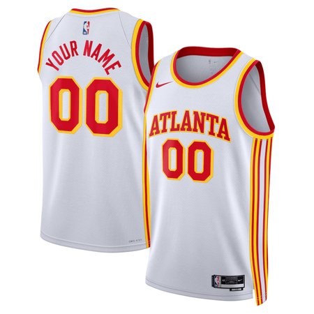 Men's Atlanta Hawks Nike White Swingman Association Edition Custom Jersey