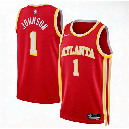 Men's Atlanta Hawks #1 Jalen Johnson Red Swingman Icon Edition Jersey