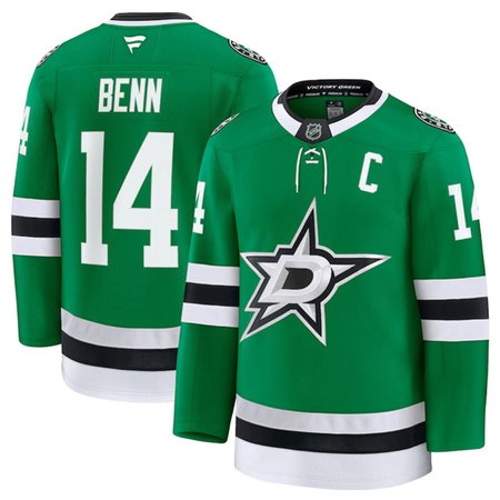 Men's Dallas Stars #14 Jamie Benn Green 2024-25 Home Stitched Hockey Premium Jersey