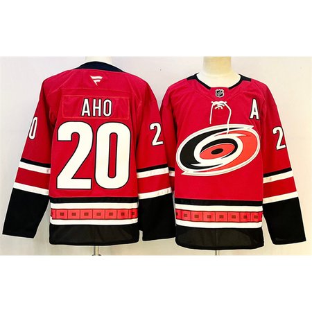 Youth Carolina Hurricanes #20 Sebastian Aho Red 2024-25 With A Patch Home Stitched Hockey Jersey