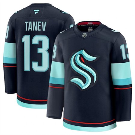 Men's Seattle Kraken #13 Brandon Tanev Navy 2024-25 Home Stitched Hockey Premium Jersey