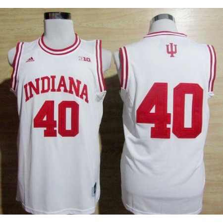 Hoosiers #40 Cody Zeller White Basketball Stitched NCAA Jersey