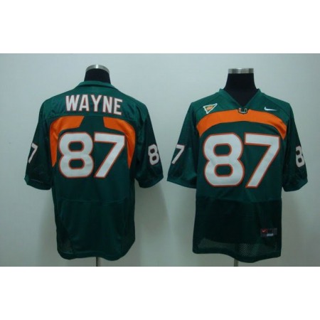 Hurricanes #87 Reggie Wayne Green Stitched NCAA Jersey