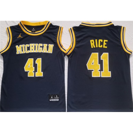 Men's Michigan Wolverines #41 Glen Rice Navy Stitched Jersey Men's Michigan Wolverines #41 Glen Rice Navy Stitched Jersey