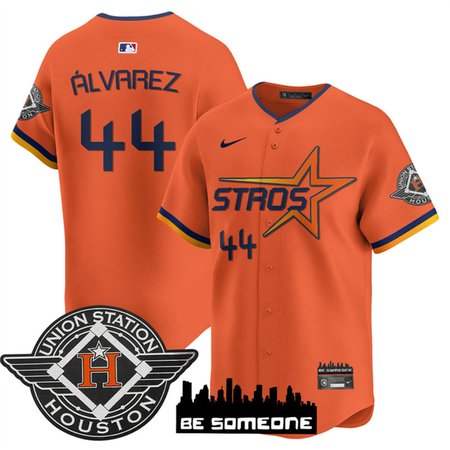 Men's Houston Astros #44 Yordan Alvarez Orange 2025 City Connect Limited Stitched Baseball Jersey