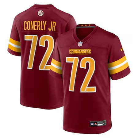 Men's Washington Commanders #1 Josh Conerly Jr. Nike Burgundy 2025 NFL Draft First Round Pick Game Jersey