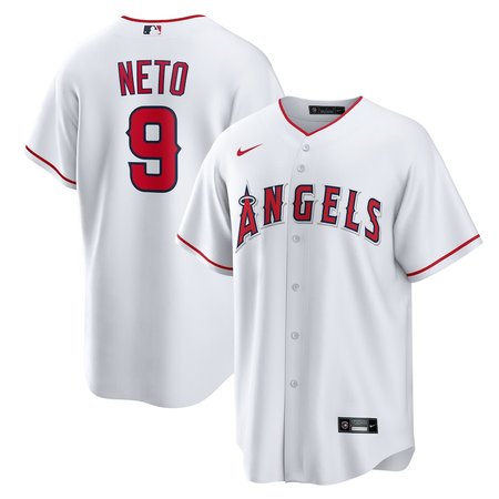 Men's Los Angeles Angels #9 Zach Neto Nike White Home Replica Jersey
