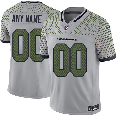 Youth Seattle Seahawks Custom Gray Rivalries Collection F.U.S.E. Vapor Limited Stitched Jersey