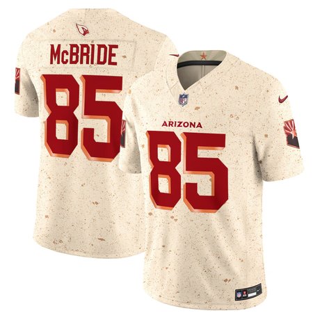 Men's Arizona Cardinals #85 Trey McBride Cream Rivalries Collection F.U.S.E. Vapor Limited Stitched Jersey Men's Arizona Cardinals #85 Trey McBride Cream Rivalries Collection F.U.S.E. Vapor Limited Stitched Jersey