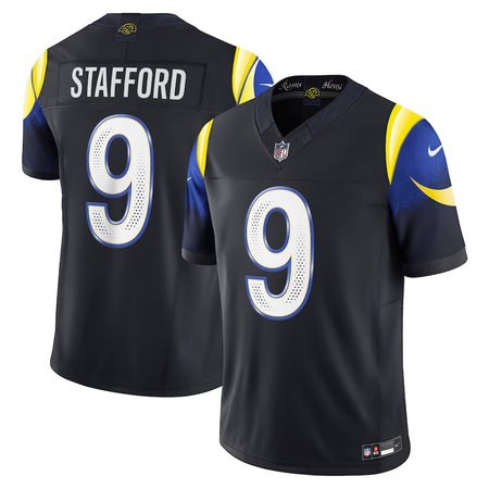 Men's Los Angeles Rams #9 Matthew Stafford Black Rivalries Collection F.U.S.E. Vapor Limited Stitched Jersey Men's Los Angeles Rams #9 Matthew Stafford Black Rivalries Collection F.U.S.E. Vapor Limited Stitched Jersey