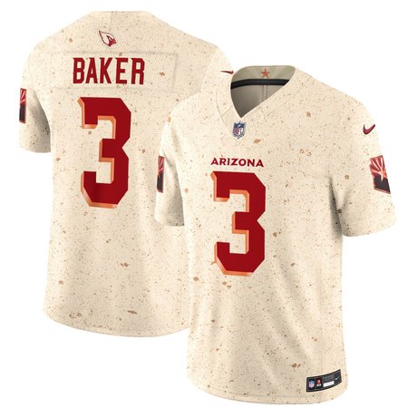 Men's Arizona Cardinals #3 Budda Baker Cream Rivalries Collection F.U.S.E. Vapor Limited Stitched Jersey Men's Arizona Cardinals #3 Budda Baker Cream Rivalries Collection F.U.S.E. Vapor Limited Stitched Jersey