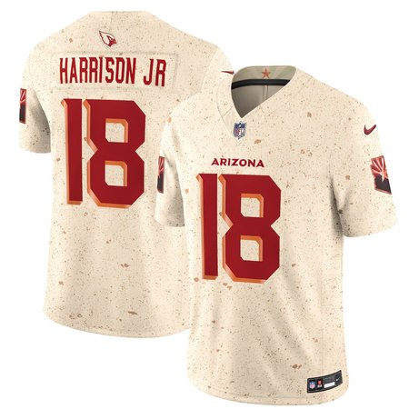 Men's Arizona Cardinals #18 Marvin Harrison Jr. Cream Rivalries Collection F.U.S.E. Vapor Limited Stitched Jersey Men's Arizona Cardinals #18 Marvin Harrison Jr. Cream Rivalries Collection F.U.S.E. Vapor Limited Stitched Jersey