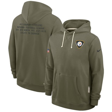 Men's Pittsburgh Steelers Olive 2025 Salute to Service Pullover Hoodie