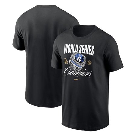 Men's Los Angeles Dodgers Nike Black 2025 World Series Champions Ring T-Shirt