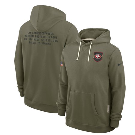Men's San Francisco 49ers Olive 2025 Salute to Service Pullover Hoodie