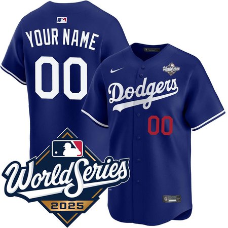 Youth Los Angeles Dodgers Custom Nike Royal 2025 World Series Home Limited Jersey
