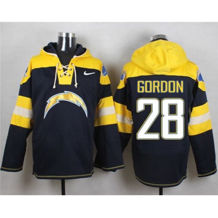 Nike Chargers #28 Melvin Gordon Navy Blue Player Pullover NFL Hoodie