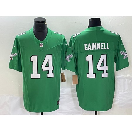 Men's Philadelphia Eagles #14 Kenneth Gainwell Green 2023 F.U.S.E. Vapor Untouchable Stitched Football Jersey