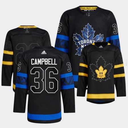 Men's Toronto Maple Leafs Black #36 Jack Campbell Alternate Premier Reversible Stitched Jersey